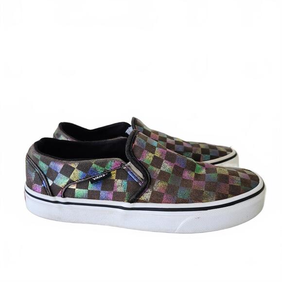 Vans Women's Slip-On Shoes Multicolor Checkered Pattern Size 7.5 - Picture 1 of 9